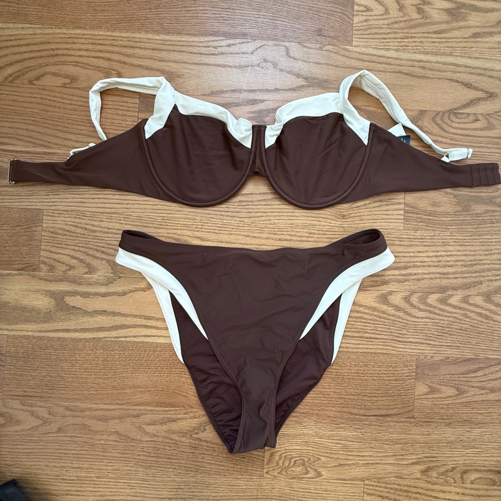 Abercrombie & Fitch Brown and Cream Bikini